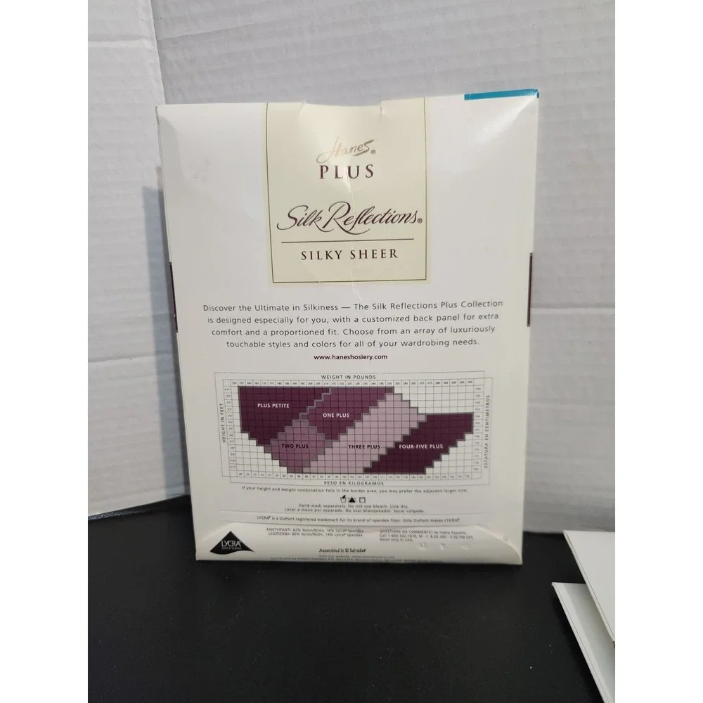 3 Pr Hanes One Plus Silk Reflections Silky Control Pantyhose Natural Black Pearl